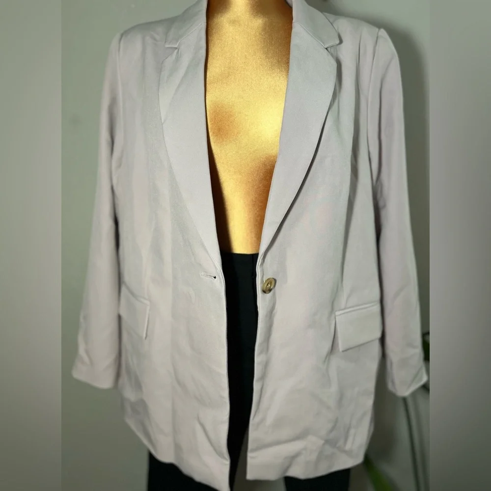 Women's Belted Blazer Jacket - Light Lavandarish - Picture 7 of 8
